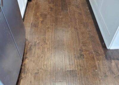 Hardwood floor before restoration