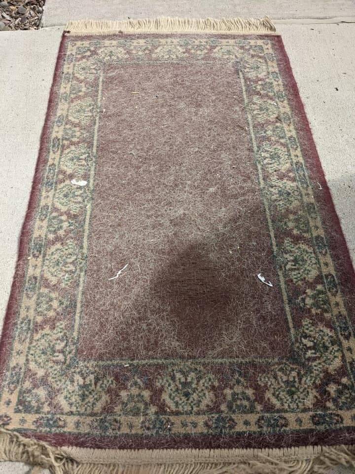 Red rug after cleaning